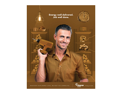 "Energy for Everybody" - Woodworker advertising art direction camp copywriting design humor photoshop
