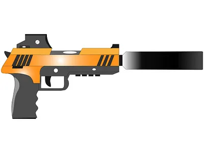 gun animation design icon logo vector