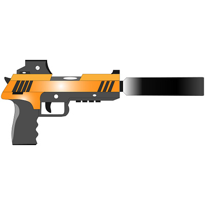 gun animation design icon logo vector
