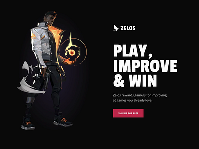 Zelos gaming marketing website animation clean css animation dark dark website gaming gaming website league of legends marketing minimal valorant web animation web design web development website