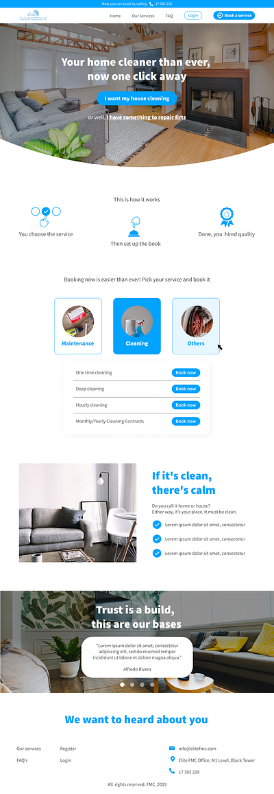 Cleaning project. UI Design