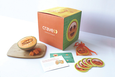 Crave Canteloupe - Product Launch Kit agriculture art direction brand canteloupe copywriting emojis illustration logo