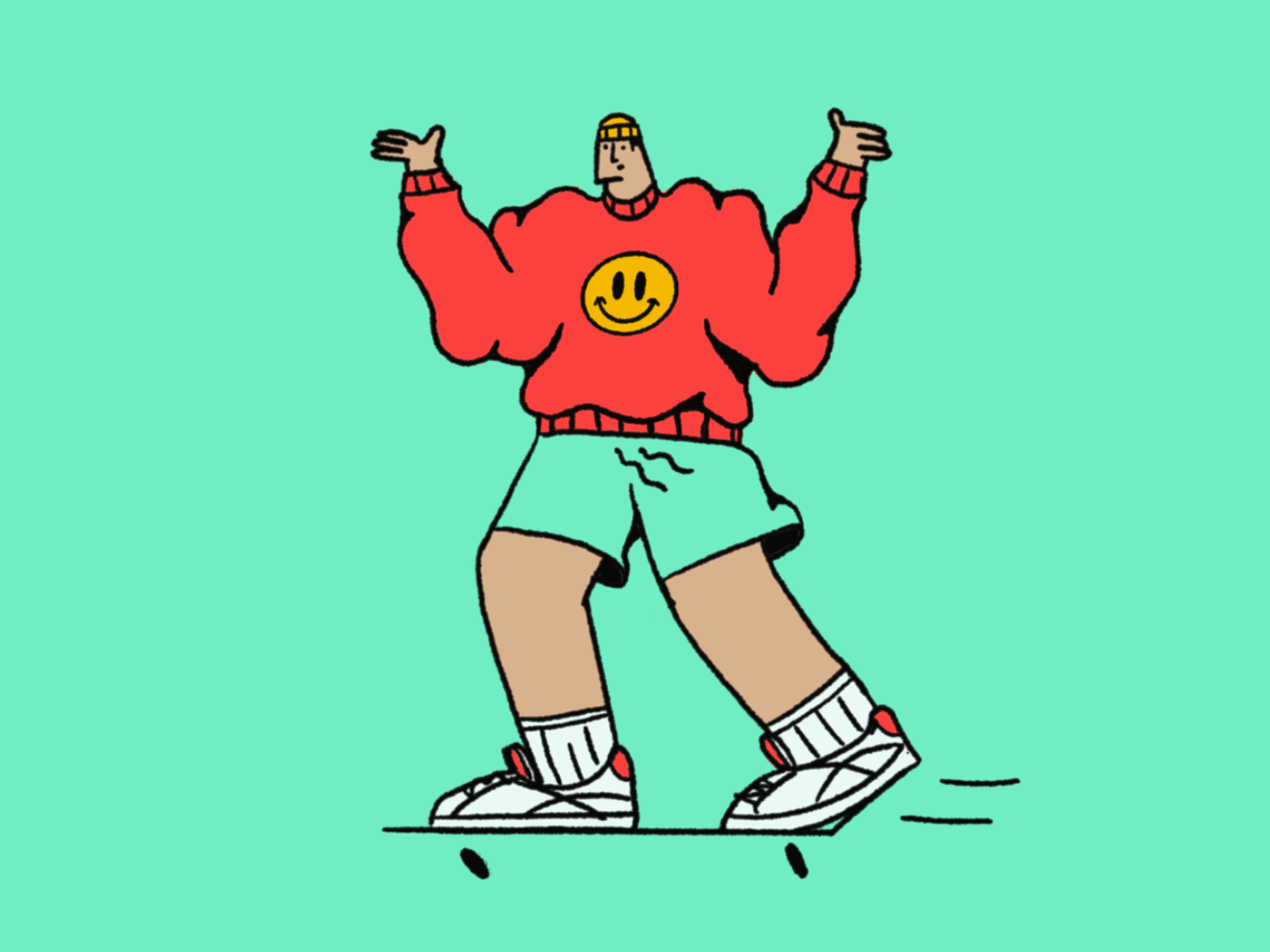 Somewhere In Between animation character design fall gif graphic design illustration los angeles reebok skate skateboarding skater street wear summer