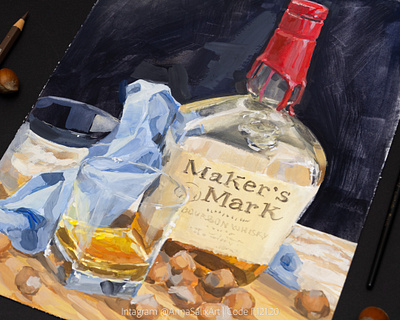 Whiskey/Glass small still life gouache painting art artist artwork concept art conceptual draw drawing drawingart gouache illustration illustration art paint painting prop design props still life stilllife traditional art traditional drawing traditional illustration