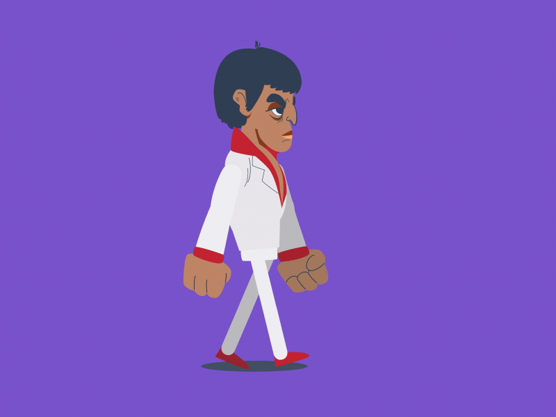 tony side walk with attitude aftereffects illustration tonymontana vector