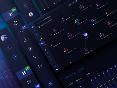 Up9 - Navigation Bar app automation charts component design icons menu nodes platform system design testing ui ux web web design