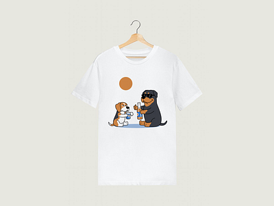 T Shirt Design beagle beer celebration chill dog enjoy happy illustration line art minimal onyx party print rottweiler soft drink t shirt t shirts travel