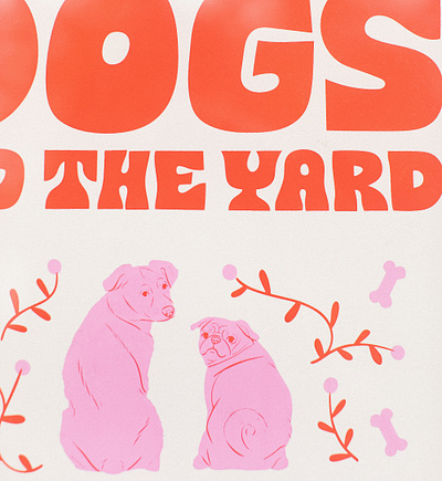 My Milkbones 🐶 design dog drawing illustration pink pug screenprint type typography