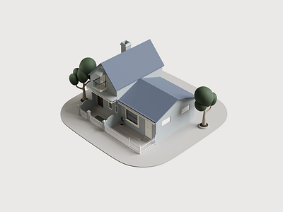 GrouseHouse b3d blender house illustration