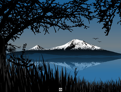 Ararat from Araqs river | Արարատ ararat armenia artwork dribbble graphicdesign illustration masis vector vector illustration vectorart vectorartwork yerevan հայաստան