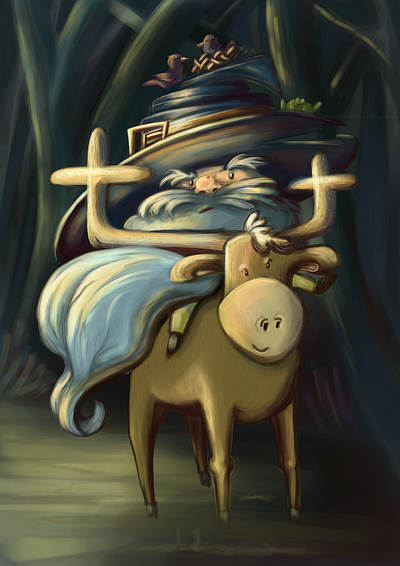 Dwarf wizard of the forest - card game illustration card game children book illustration childrens illustration digital art digital illustration digital painting dwarf dwarves illustration wizard wizarding world wizardry