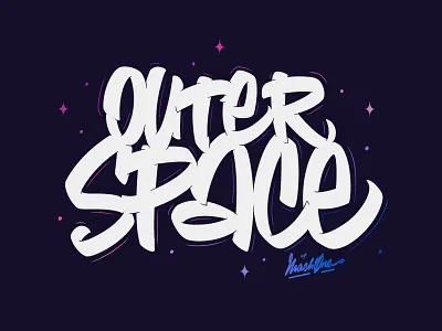 Outer Space Graffiti Lettering black hole calligraffiti cosmology cosmos graffit handstyle heat death ipad lettering procreate spaceship