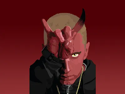 Devil Eminem - Halloween theme artwork dailylogochallenge illustration illustration art print design