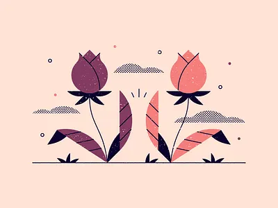 Vectober 25: Buddy buddy flowers halftone high five illustration inktober inktober2020 texture vectober vectober2020 vector