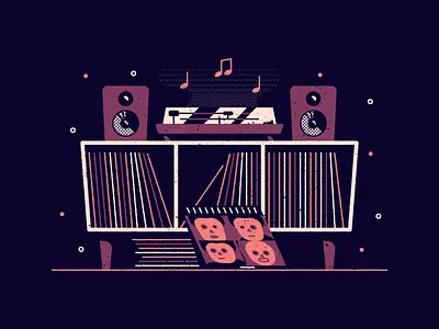 Vectober 27: Music albums halftone illustration inktober inktober2020 music record remain in light talking heads texture vectober vectober2020 vector vinyl