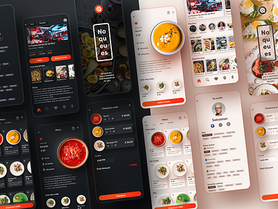 NOQU light | dark app food app mobile ui ux