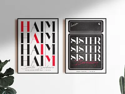 HAIM Gig Posters gigposter typogaphy