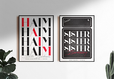 HAIM Gig Posters gigposter typogaphy