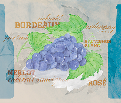 The wine lover artwork bottle design grapes homedecor illustration lettering typeface typeface design typography typography art vineyard watercolor watercolor art watercolor illustration watercolor painting watercolour wine winebottle winelover