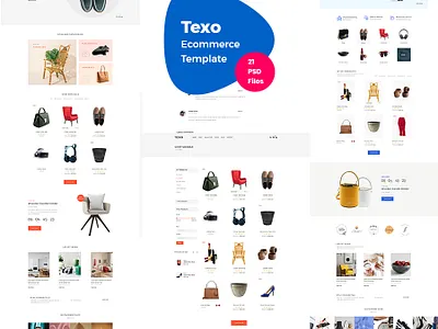 Texo - minimal ecommerce template adobe xd adobe xd photoshop ui ux branding design html psd ui uiux website