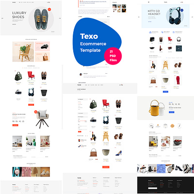 Texo - minimal ecommerce template adobe xd adobe xd photoshop ui ux branding design html psd ui uiux website