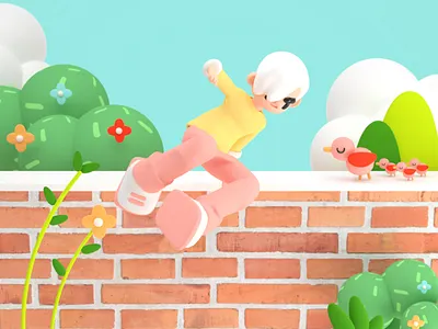 Jump 3d 3d art 3d illustration art character art cinema 4d creative illustration inspiration morning