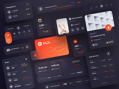 Freebie: Iconly 2 | Dark Component calendar call chart component crypto dark dashboard ui download graph minimal profile status team ticket ui upload video wallet