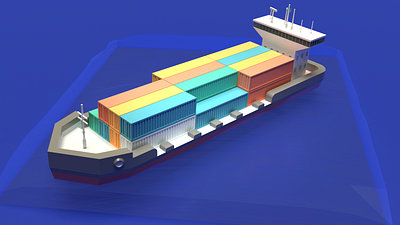 Asset Forge Daily build: Cargo Ship 3d art asset forge blender3d cargo ship illustration low poly render