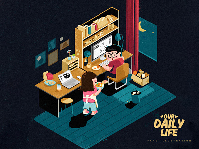 FANG's Daily Life with Mudir_01 design illustration vector