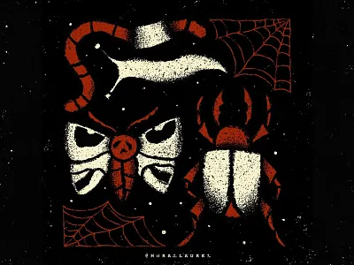 12. Bugs 🕷️ - Moral Laurel's Inktober bug illustration bugs digital illustration halloween inktober inktober2020 ipadpro moral laurel inktober moth procreate promptlist slug spider web spiders spooky worms