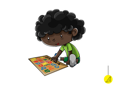 play with educational toy - 4 flat illustration vector