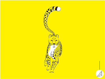 cheetah design flat illustration minimal vector