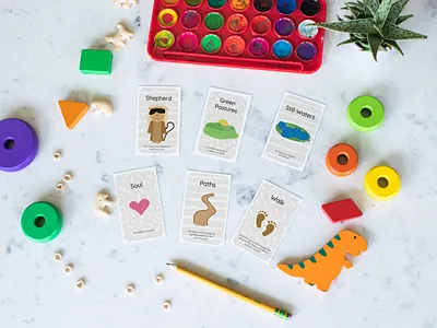 Illustrated Children's Bible Memory Cards bible design bible study bible verse children book illustration childrens book childrens illustration flash cards hand drawn illustration illustrator