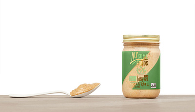 Au'some Foods: Almond Butter Branding & Packaging brand identity branding cpg food food and drink graphic design logo organic food packaging packaging design print