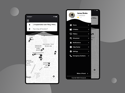 Pickup Location & Navigation Screens For Taxi Booking App cab booking app taxi booking app taxiapp uiuxdesign