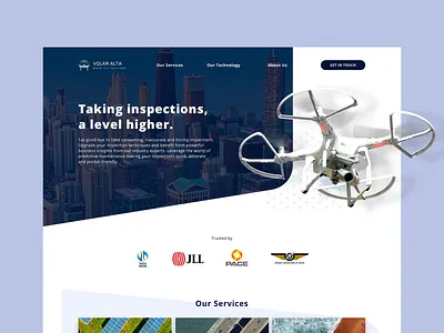 Homepage - Drone Services art blue branding design desktop drone flat homepage homepage design illustrator inspect minimal photograhy sketchapp ui ux website