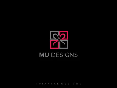 MU DESIGNS LOGO DESIGN abstract logo branding flat design gift logo logo minimalist logo vector
