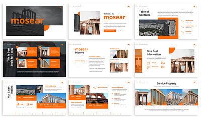 Mosear – Historical Presentation Template business presentation clean historical keynote template lookbook minimal pitchdeck powerpoint template presentation simple slides