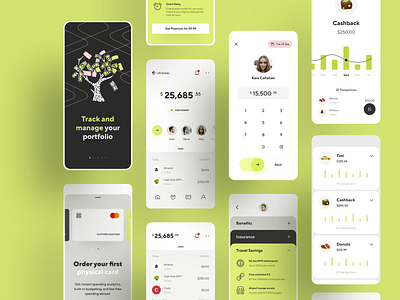 Online banking - finance app concept. app awsmd banking branding cashbook credit design finace fintech flat graphics minimal mobile money money transfer travel ui ux wallet