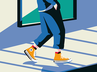 Watch Your Steps! converse converse70s digital illustration fashion geometric happy solitude illustration minimalism shadows shoes stillness vector