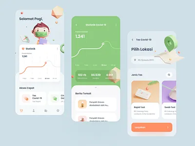 Health App - Exploration app corona doctor exploration graph health icons mobile app stats uidesign
