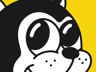 Hen & Hound branding design icon illustration logo logomark rubber hose yellow