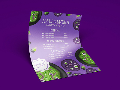 Halloween menu template branding design halloween halloween design halloween flyer halloween party illustration typography vector