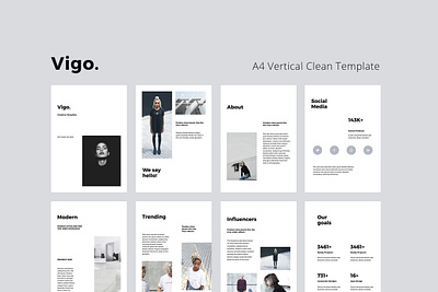 VIGO - A4 Vertical Template a4 a4 brochure branding catalog design google slides icon inspiration keynote magazine mark minimal pitchdeck pixasquare powerpoint presentation slideshow template ui vertical