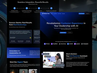 Aivision Auto: Transforming Dealerships with AI-Powered landing page mobile app design ui ui ux design web design