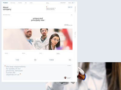 Treaton clean clinic company design hospital medical medical equipment medicine minimalistic site ui ux web