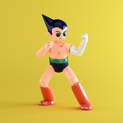 ASTRO BOY / Tetsuwam ATOM tribute 09 3d art 3d illustration 3d modelling android anime astro boy astroboy c4d cinema 4d cyberpunk fanart fight illustration manga motion design osamu tezuka robot