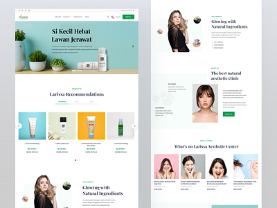 Larissa app beauty beauty product company profile companywebsite design marketing site skincare ui uiuxdesign ux