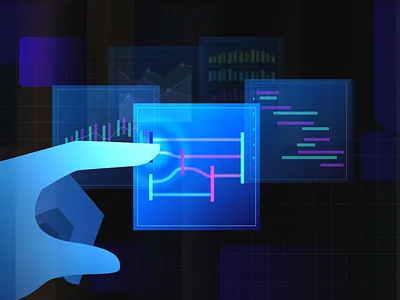 Technology options data hand selecting hand tapping hud sci fi technology ui ux