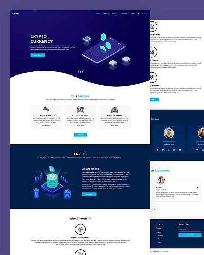 Finexo bitcoin blockchain bootstrap crypto css currency digital currency html5 ico responsive template